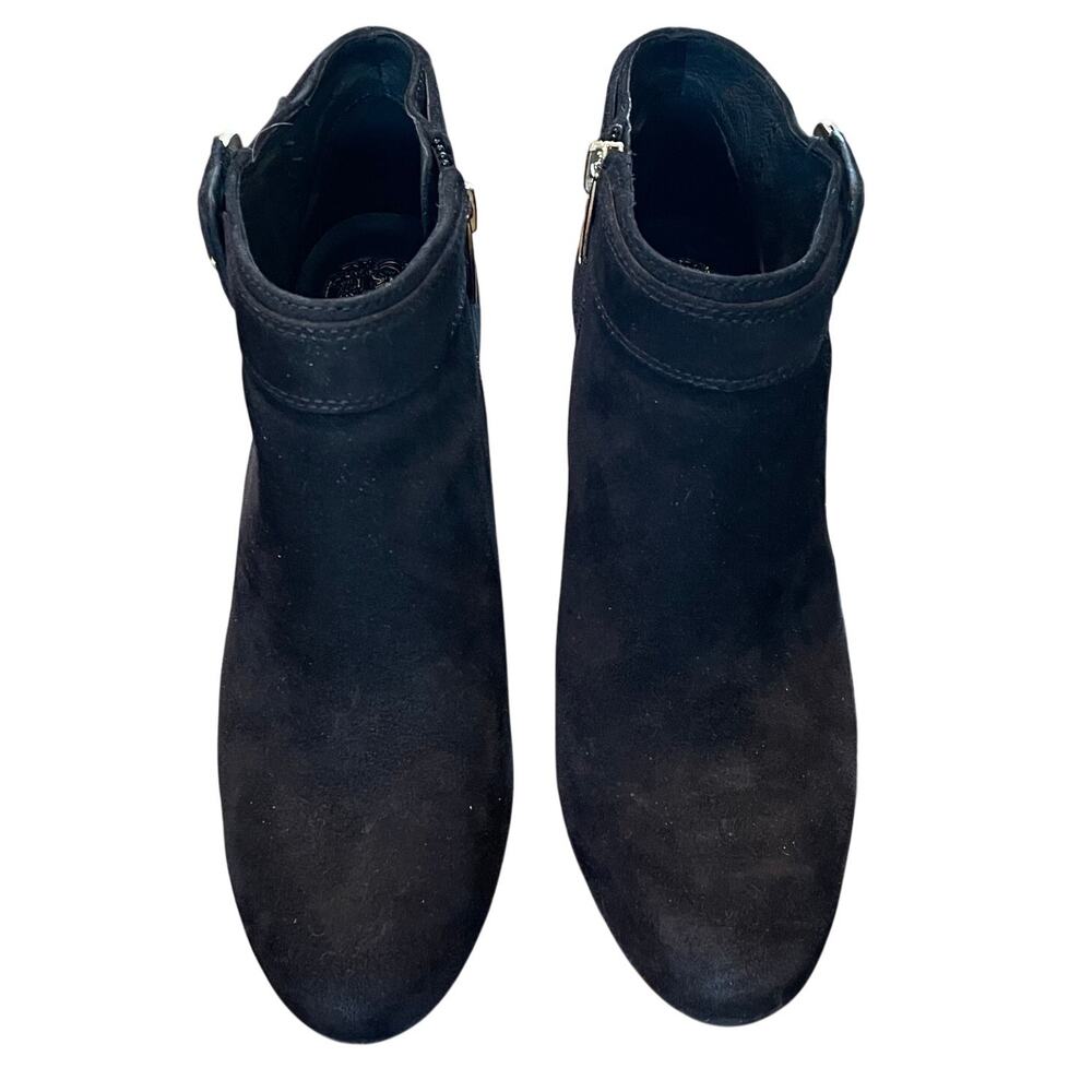 Vince Camuto Chrissa Black Suede Heeled Ankle Booties, Boho Chic, Size 7.5 - Picture 3 of 11